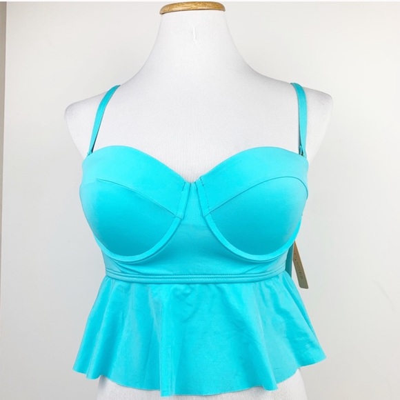 Gibson Latimer Sky Blue Peplum 2-piece Midkini - Picture 4 of 9
